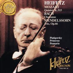 HEIFETZ MOZART BACH MENDELSSOHN - Quintet K.515 / Chaconne / Trio Op. 66 Фирменный CD HEIFETZ MOZART BACH MENDELSSOHN - Quintet K.515 / Chaconne / Trio Op. 66 Фирменный CD