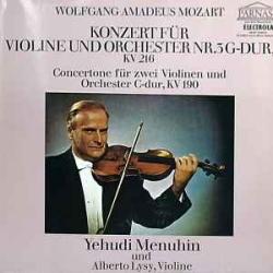 MOZART Konzert Für Violine Und Orchester In G-Dur KV 216 - Concertone Für Zwei Violinen Und Orchester In C-Dur KV 190 Виниловая пластинка 
