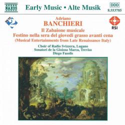 Adriano Banchieri Il Zabaione Musicale / Festino Nella Sera Del Giovedì Grasso Avanti Cena Фирменный CD 