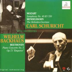 Mozart, Mendelssohn, Beethoven, Carl Schuricht, Wilhelm Backhaus Symphony No.40 KV 550 / The Hebrides-Overture / Piano Concerto No.5 Op.73 "Emperor" Фирменный CD Mozart, Mendelssohn, Beethoven, Carl Schuricht, Wilhelm Backhaus Symphony No.40 KV 550 / The Hebrides-Overture / Piano Concerto No.5 Op.73 "Emperor" Фирменный CD